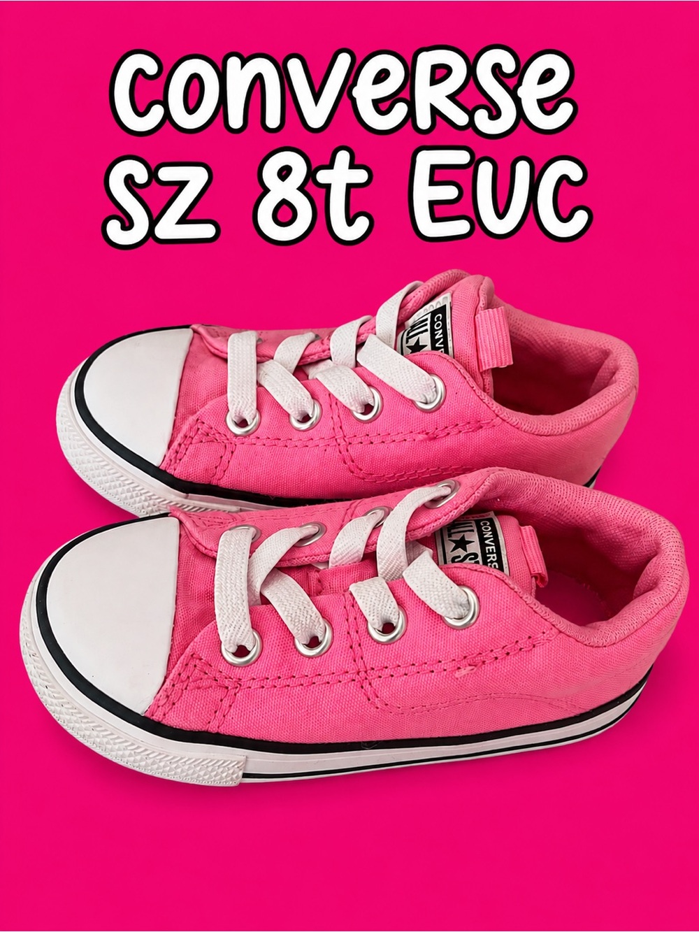Converse Kids Hot Pink Low Top Sneakers 8 toddler